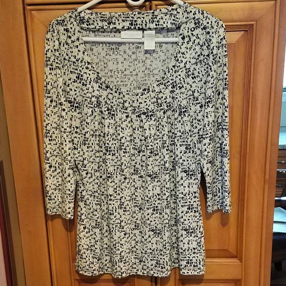 3/4 Sleeve Speckled Blouse - Picture 1 of 4